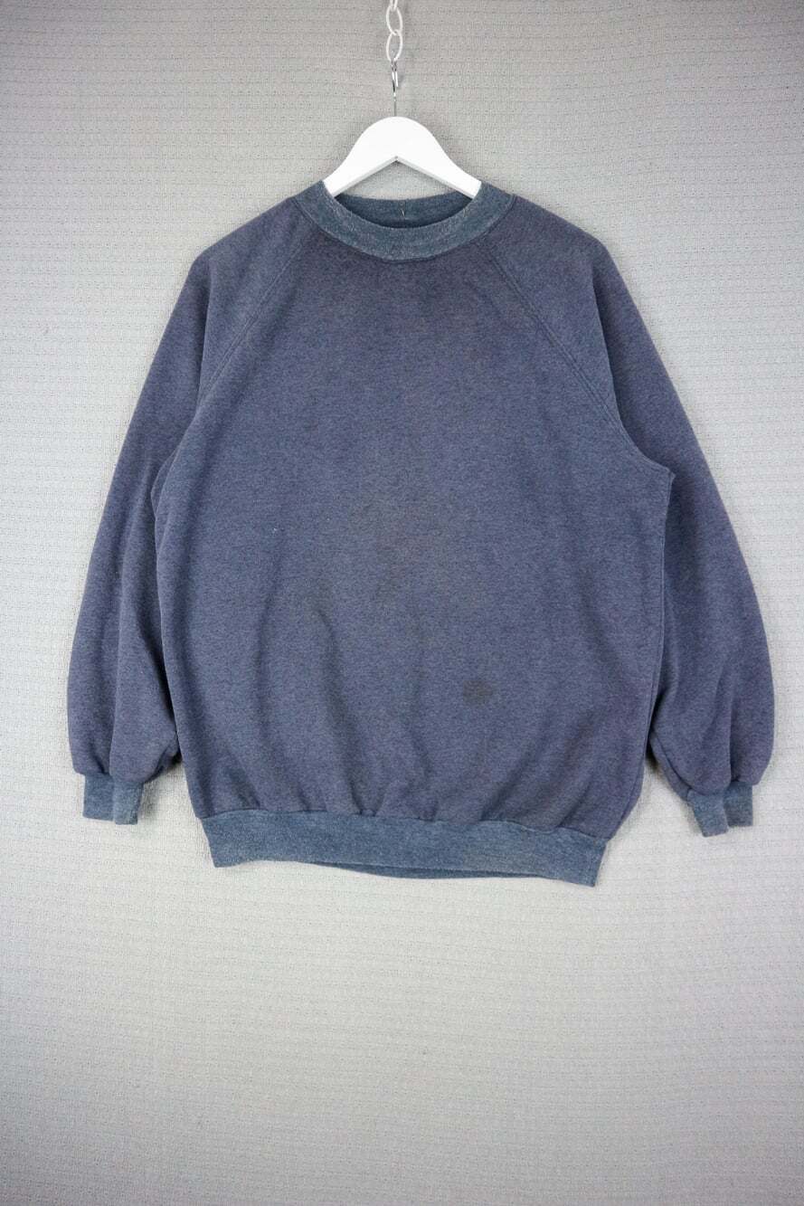 Vintage 1980's Navy Sweater Crewneck Archive True Vintage Blank